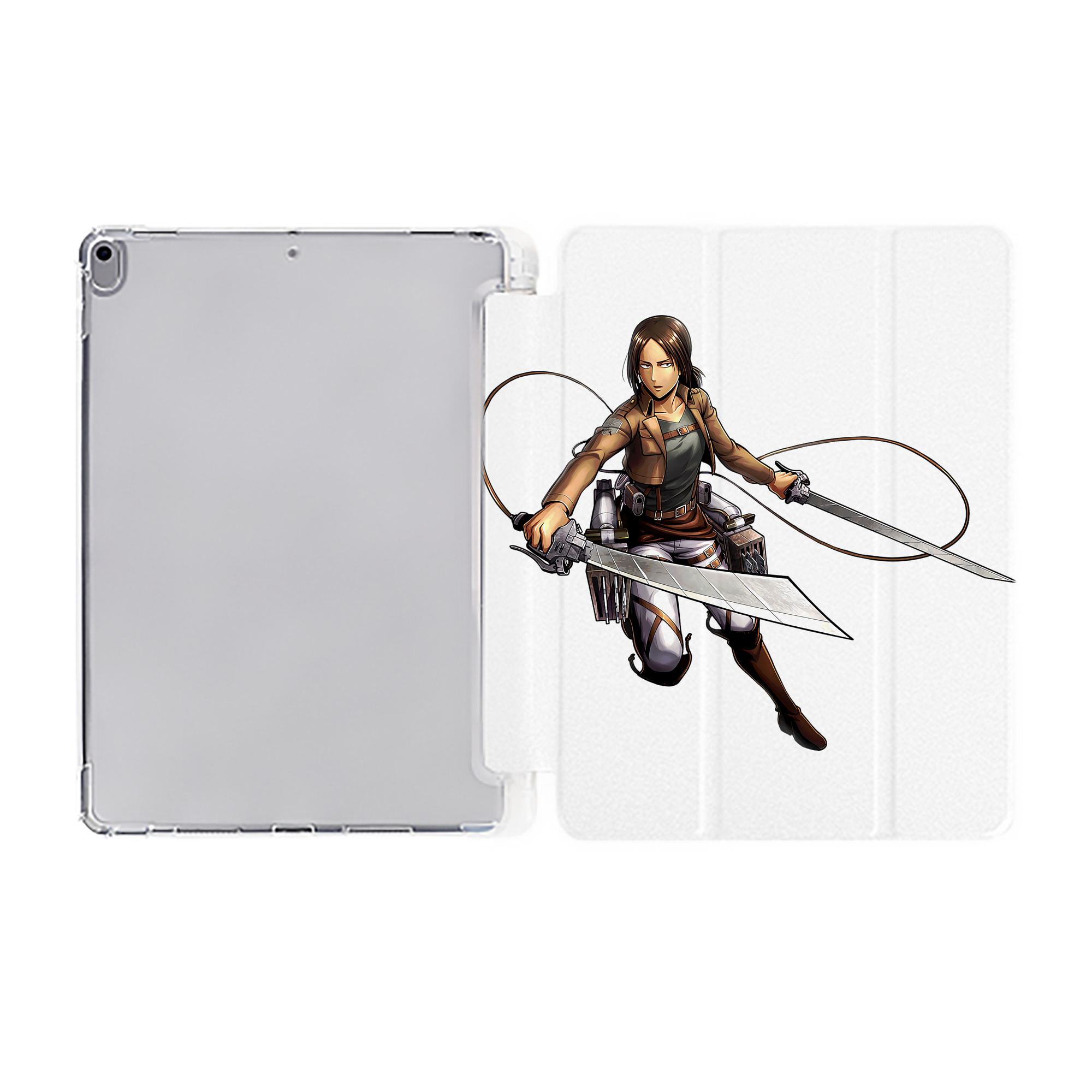 （画像用） 進撃の巨人 Attack on Titan IPad ケース ペン収納付き 三つ折りスタンド PUレザー×シリコン 対応機種9.5/10.5/10.9インチ